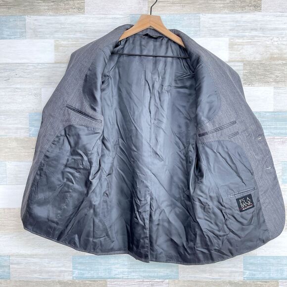 Jos A Bank Signature Wool Suit Gray Herringbone 40S Jacket 36S Pants - Picture 5 of 12